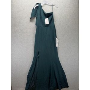 Dress The Population Georgina Dress Womens Small Green One Shoulder Mermaid Gown